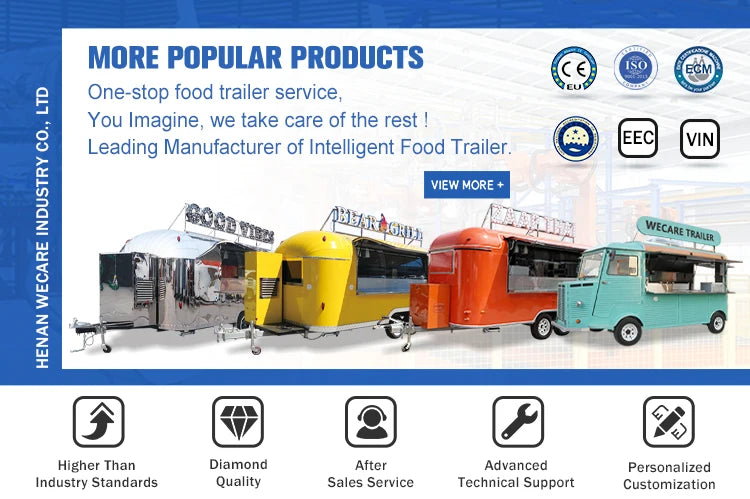 Mobile Restaurant Catering Trailer Fully Equipped Stainless Steel Coffee Shop Bar Taco Pizza Food Truck Full Kitchen