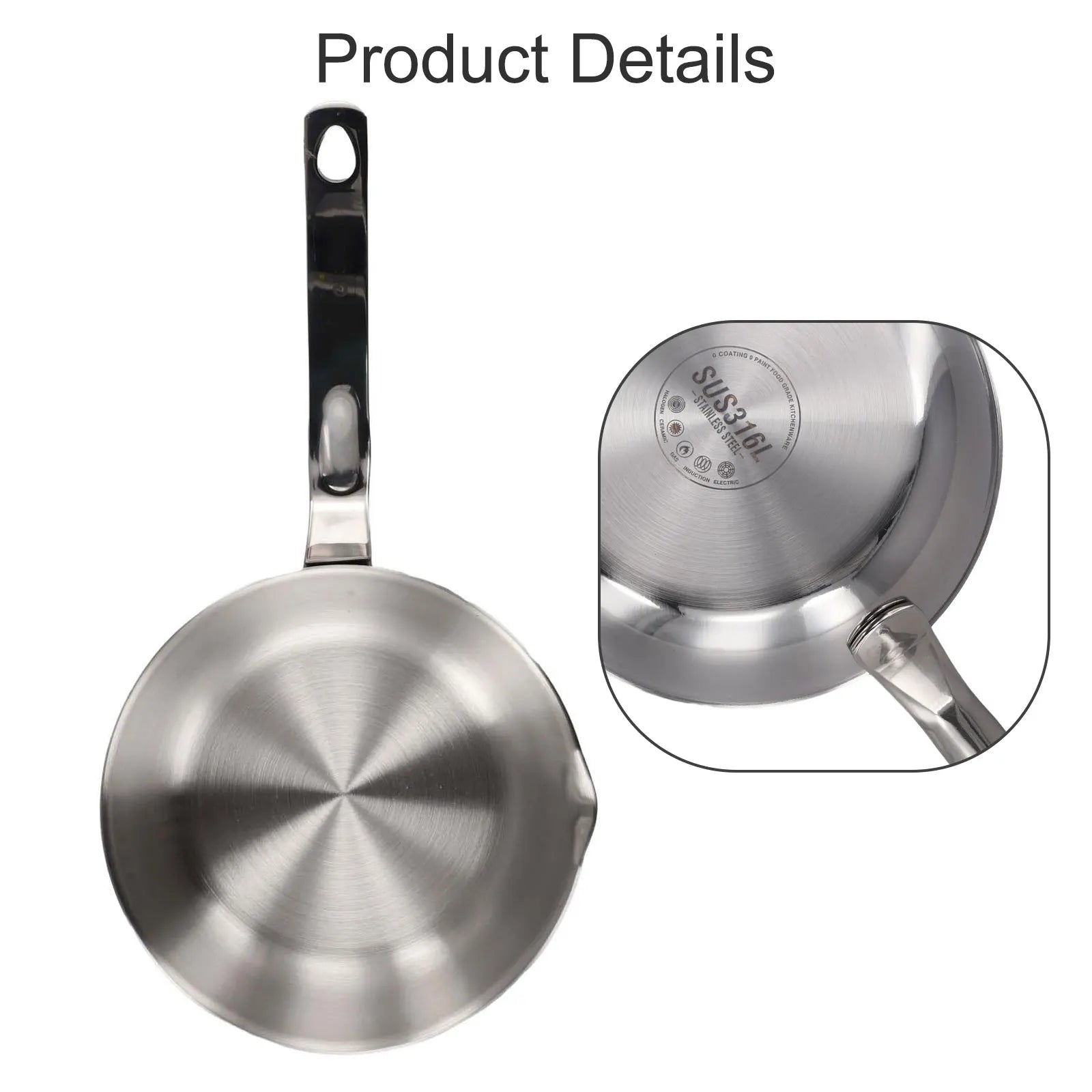 Mini Frying Pan 316 Stainless Steel Omelet Pan Frypan Pot Fried Eggs Sauce Pan Mini Skillet For Butter Kitchen Cookware