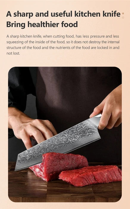 8.5" Kiritsuke Knives 67 Layers Damascus Steel Sharp Blade Chef Knife Meat Cutting Kitchen Cooking Tools with Rosewood Handle