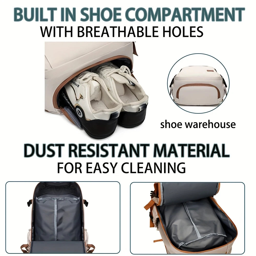 Business Travel Backpack, High-End Thickened Backpack, Shock-Resistant, Large Capacity, Lightweight, Business Travel Luggage Bag