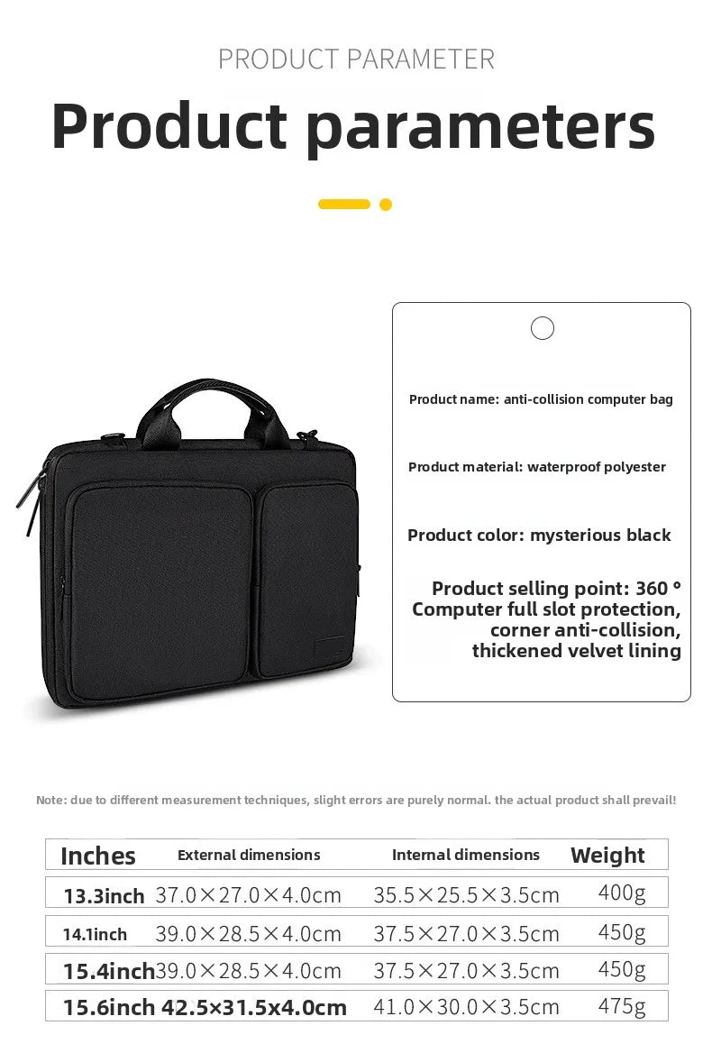 Laptop Bag Handbag 13 14 15 inch for MacBook Air Pro M1 M2 M3 HP Dell Notebook Shoulder Sleeve Protective Computer Briefcase