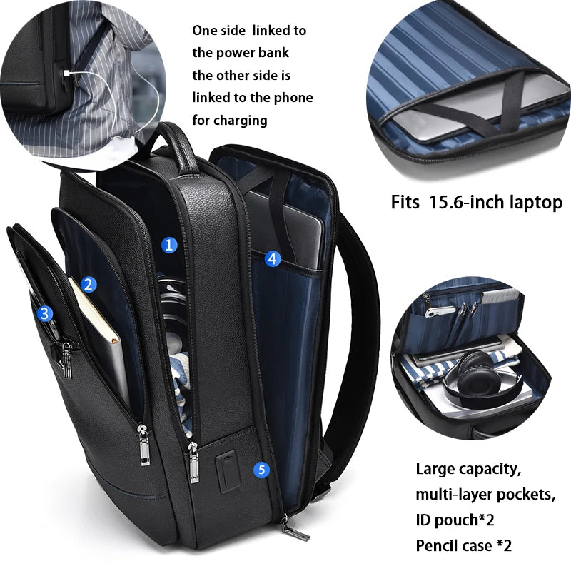 Business Backpack  ,Slim  Waterproof Travel Laptop Backpack with USB Charger Port,Anti-Theft Lightweight Work Computer Bag