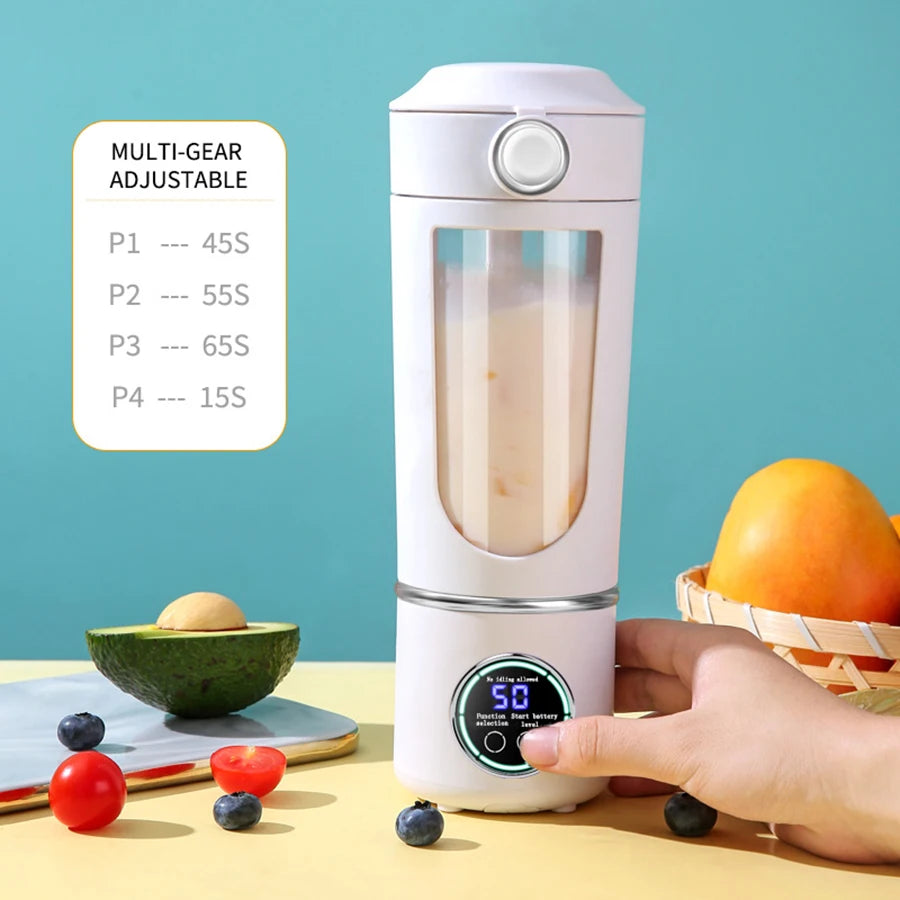 Electric juicer, portable digital blender, USB charging juicer, suitable for making smoothies, milkshakes, and fruit juices