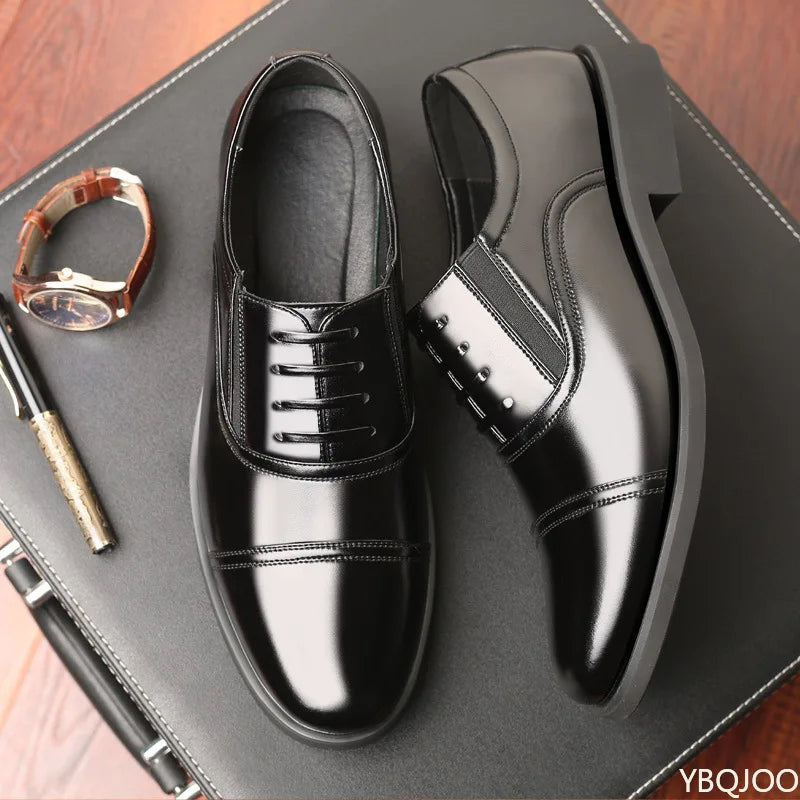 Business Men's leather Shoes Fashion new formal shoe Black round toe work shoes Versatile comfortable Male flats Zapatos Homme