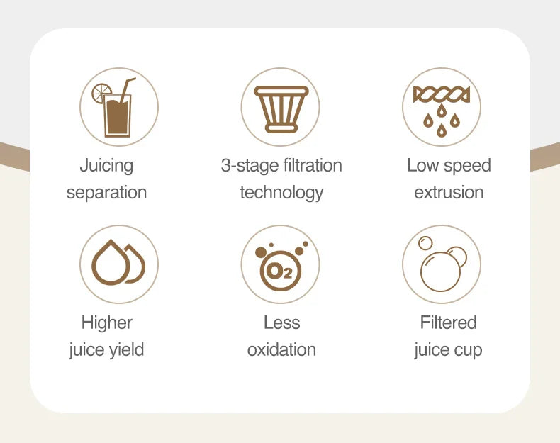 Slow Masticating Cold Press Juicer, Reverse Function Quiet Easy Clean High Yield Juice Extractor for Home Fruit Vegetable