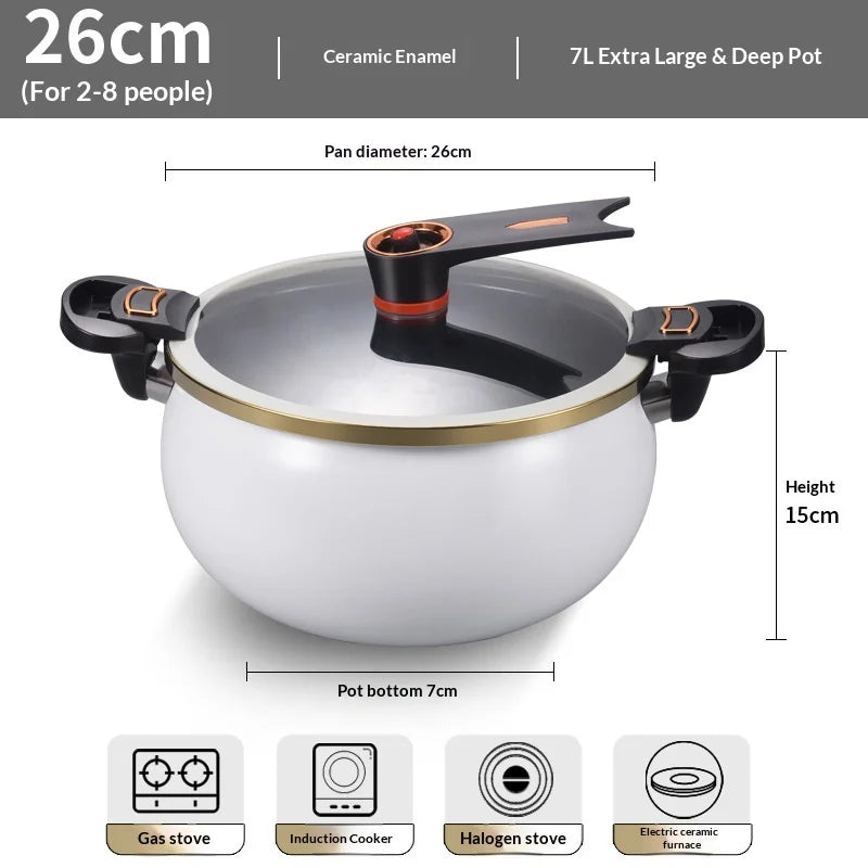 kitchen items Ceramic non-stick soup pot multi-functional household cooking pot 7L large capacity suitable for braising stewing