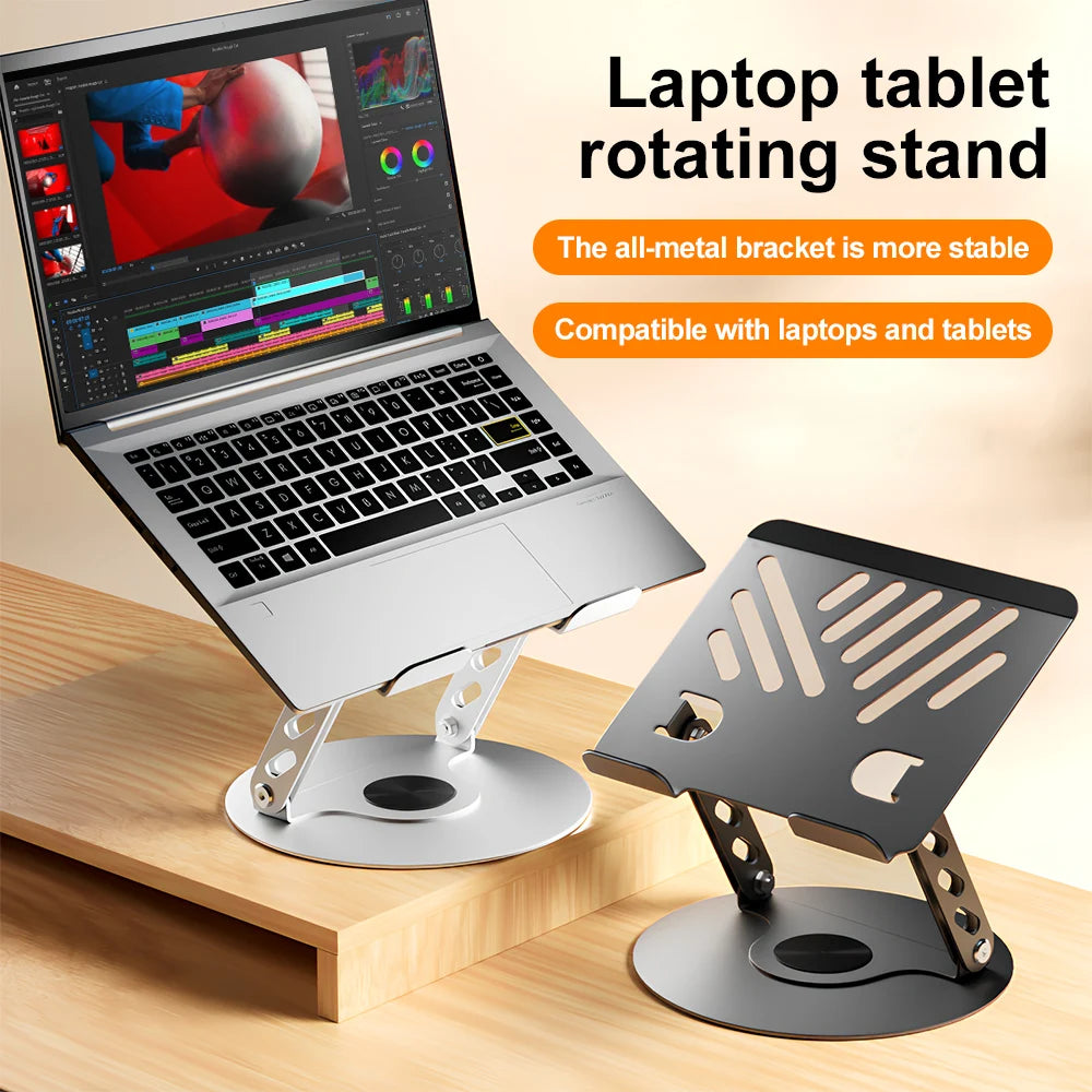 Laptop Stand 360° Rotatable Notebook Holder Liftable Desk Riser Stand Portable Metal Stand Compatible With 9.7-17.3 Inch Laptops