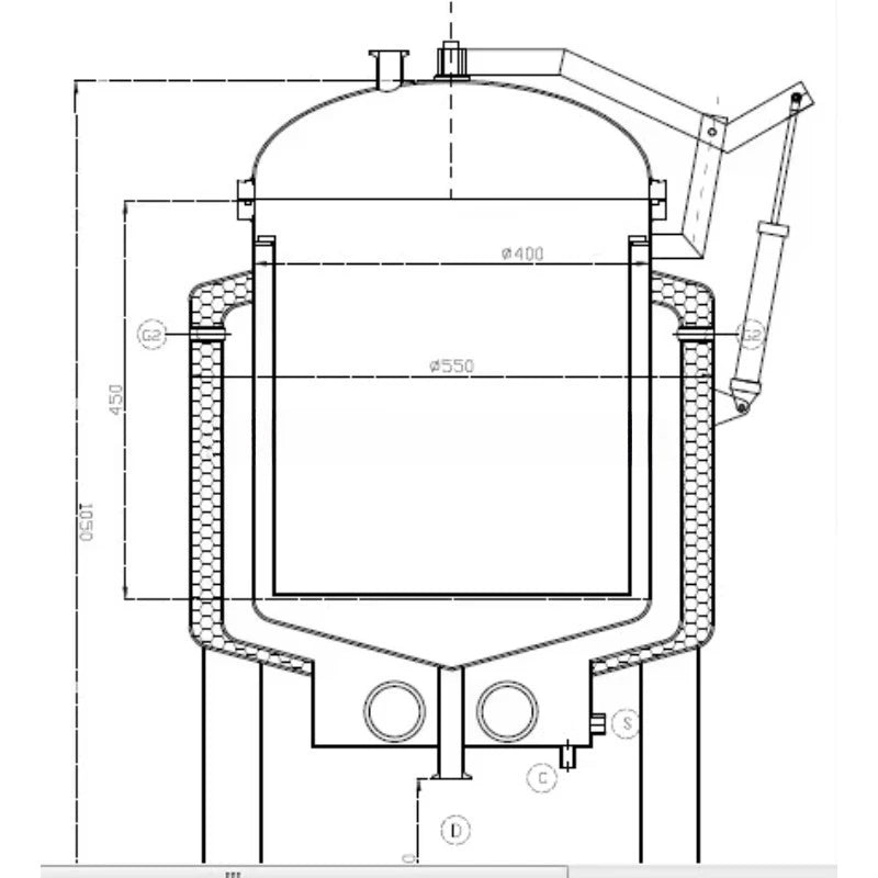 Customized Food Grade Stainless Steel Pressure Cooker Cooking Vessels 100liter with Pneumatic Device