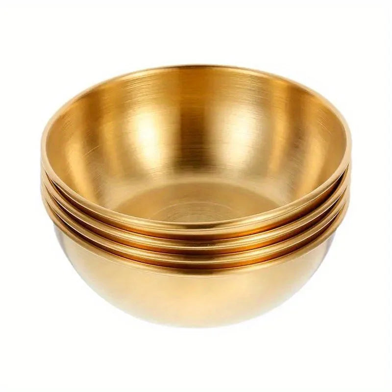 Set of 6 Stainless Steel Small Sauce Dishes Seasoning Serving Tray Spice Plates Set Soy Sauce Dish Specialty Tableware