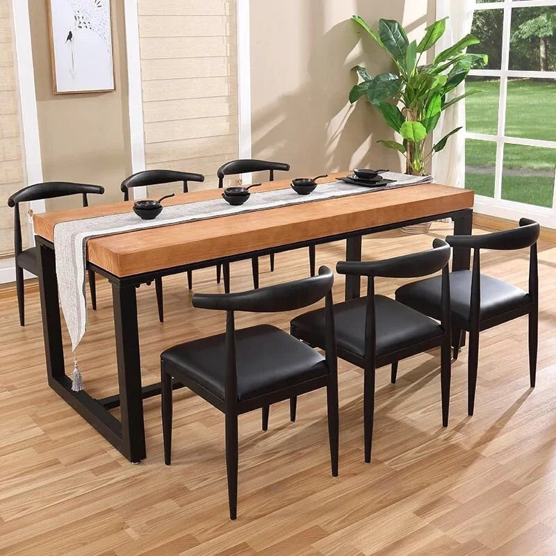 Restaurant Furniture Wood Dining Table Set Table with Bench  Custom  Solid Wood Table and Bench with Fast Delivery