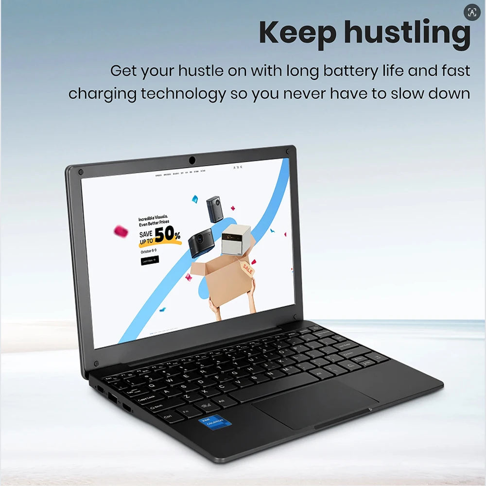 Windows11 Laptop 10.1inch Notebook Computer Learning Laptop Netbook for Kids Men Women (8GB/128GB)