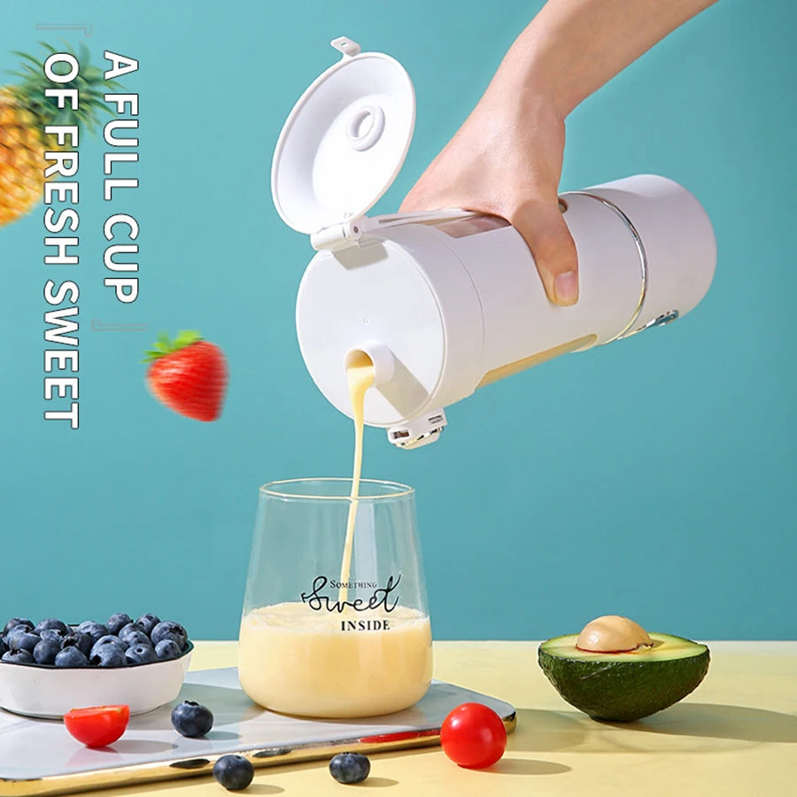 Electric juicer, portable digital blender, USB charging juicer, suitable for making smoothies, milkshakes, and fruit juices