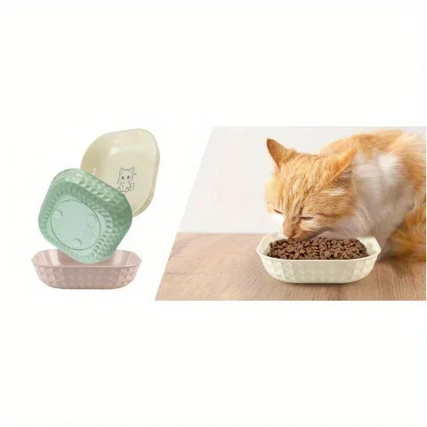 6pcs Cat Bowls Set - Whisker Fatigue Relief Shallow Dishes + 5.5in Wet Food Plates, Anti-Tip Pet Dishes for Indoor Cats