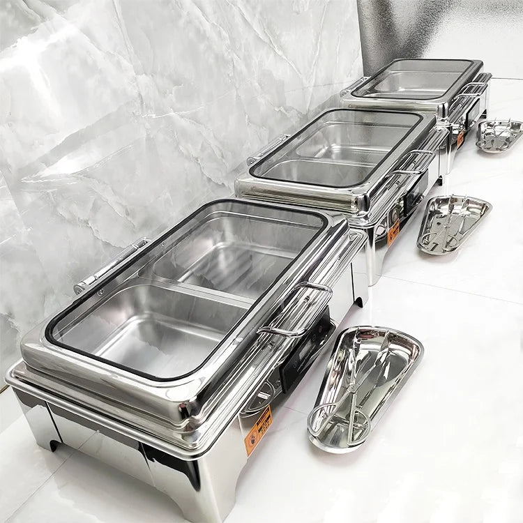 Commercial Hotel & Restaurant Stainless Steel Electric Buffet Food Warmers Hot Pot & Chafing Dish Cooking Equipment