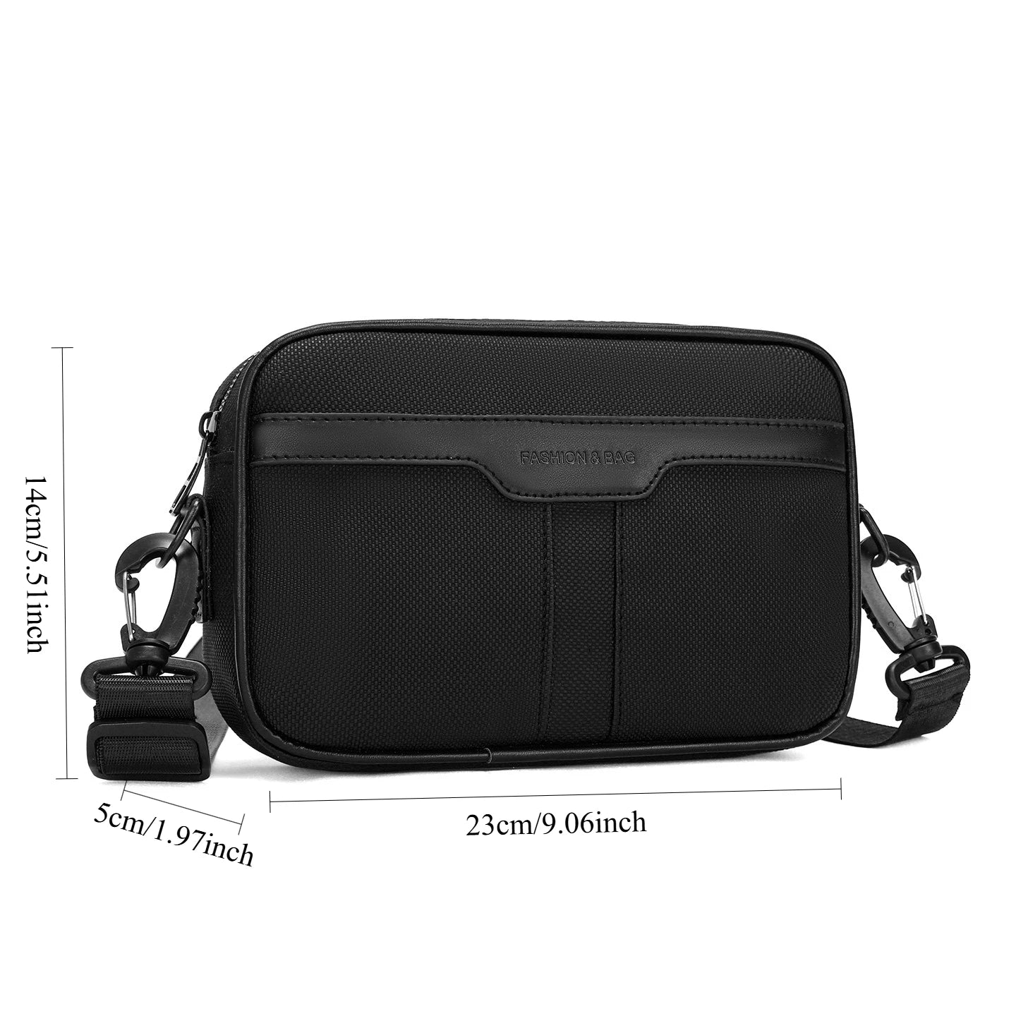 Adjustable Strap Men's Business Bag – Soft PU Leather Crossbody for Commute Travel & Daily Use