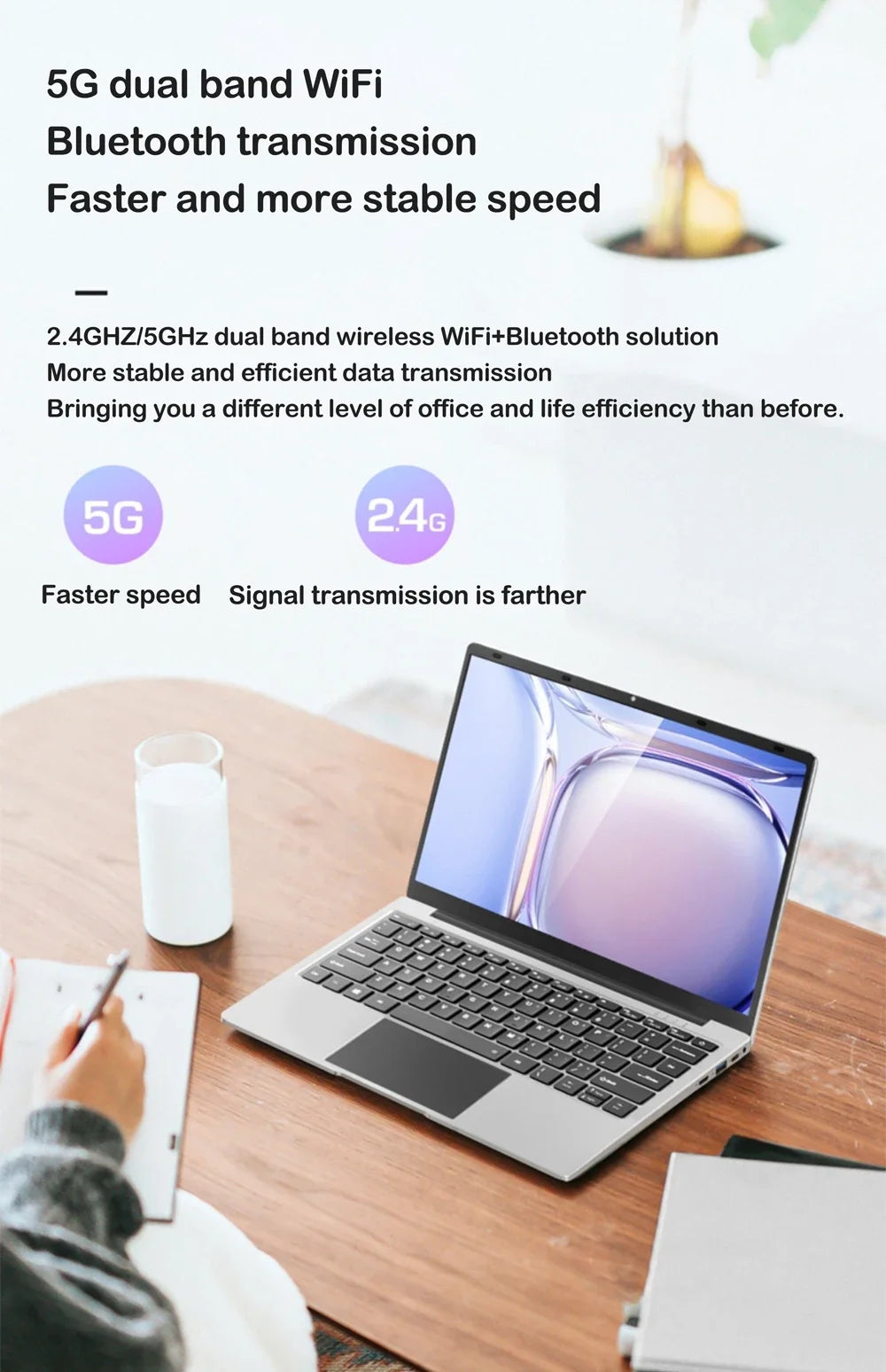Fine 14.1'' Laptop with Intel 4405U,120Hz FHD IPS Screen,32GB RAM,2TB SSD,5000mAh Backlit Keyboard