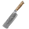 7 inch Kitchen Chef Knife  Nakiri Knife Damascus Steel 67 Layers Sharp Natural Burl wood Handle Handmade Kitchen knife