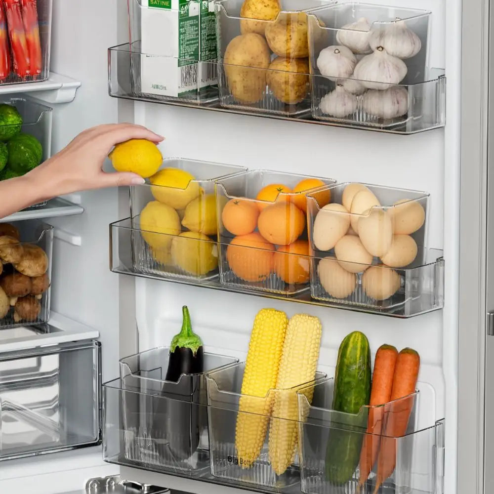 Multifunctional Refrigerator Side Door Storage Box Kitchen Organizer Fresh Preservation Storage Box Food Classification Shelf