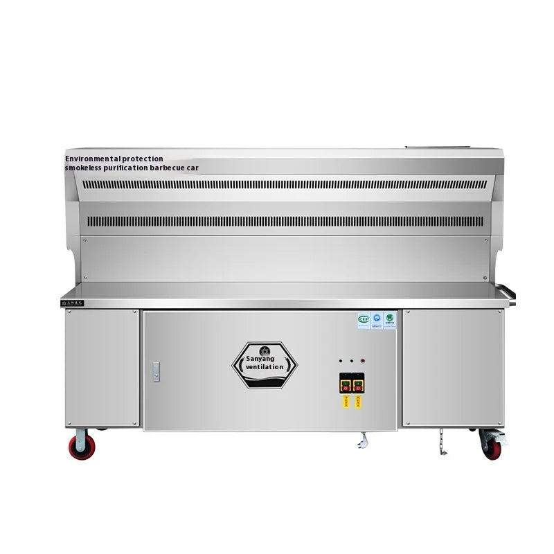 Commercial Stainless Steel Mobile Grill Cart For Hotel Restaurant Supplies