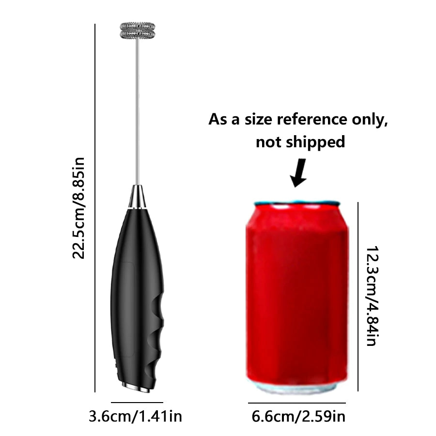 ONEKA Milk Frother Handheld Foam Maker For Latte Mini Whisk Coffee Cappuccino Frappe Matcha Hot Chocolate Drink Mixer