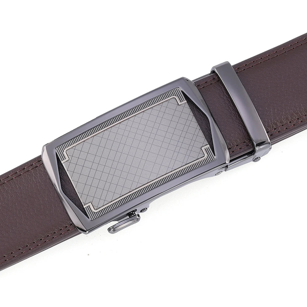 Business Dress Belt Men Soft Genuine Leather Automatic Buckle Trouser Belt  High-end Men Belt Great Gift for Men Waist Strap