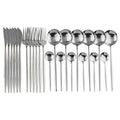 Dinnerware 304 Stainless Steel 24Pcs/Set Cutlery Kitchen Mirror Gold Tableware Knife Fork Spoon Dinner Kits