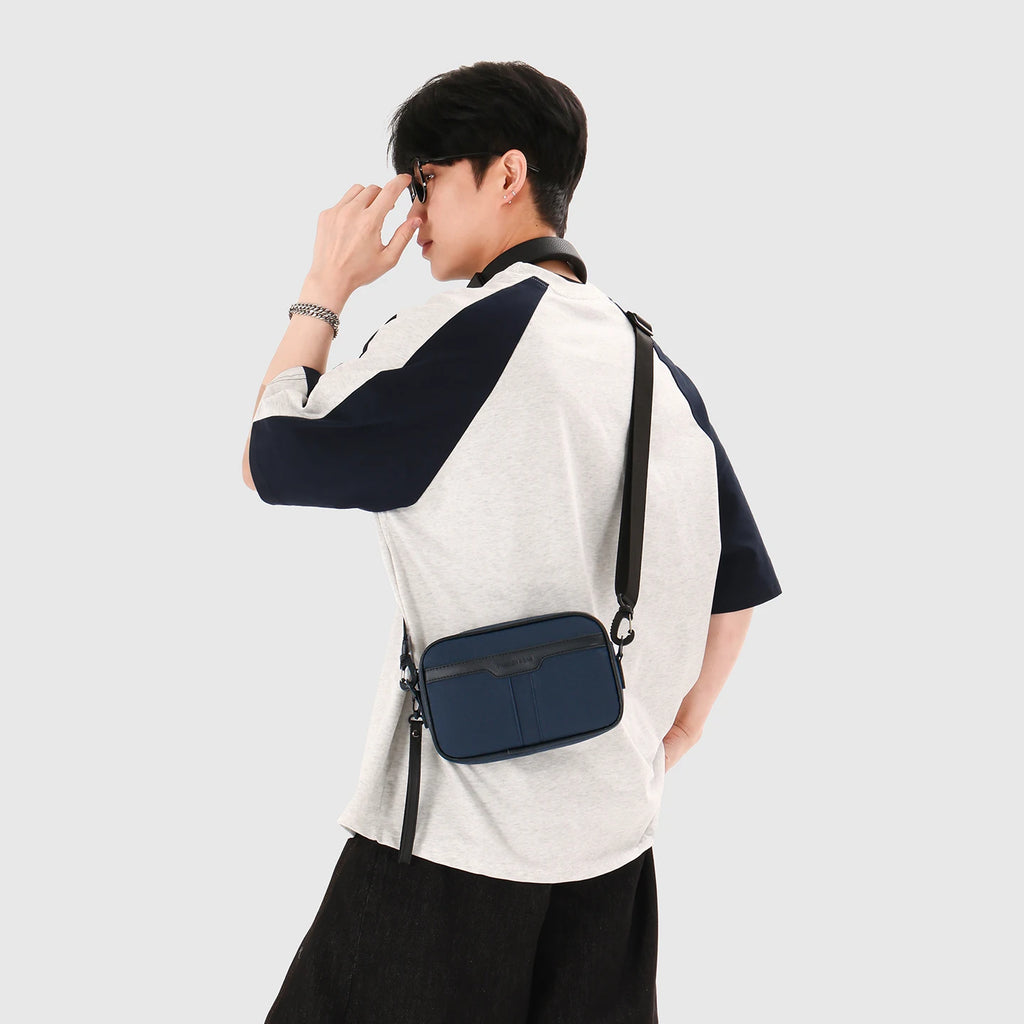 Adjustable Strap Men's Business Bag – Soft PU Leather Crossbody for Commute Travel & Daily Use