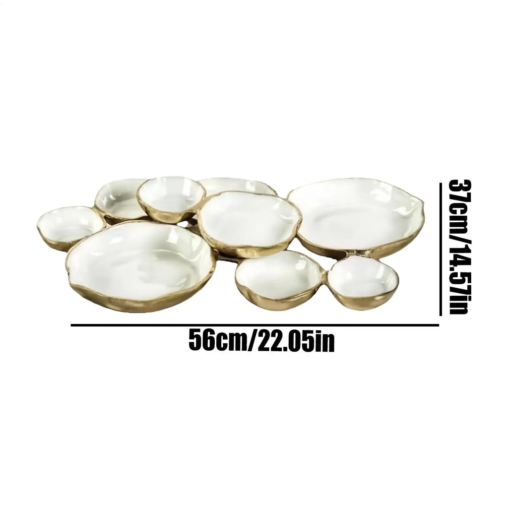 Cluster Serving Tray Decorative Nine-Grid Plate Charcuterie Tray for Snacks Nuts Chips Fruit Candy Meals Appetizers Dining Room