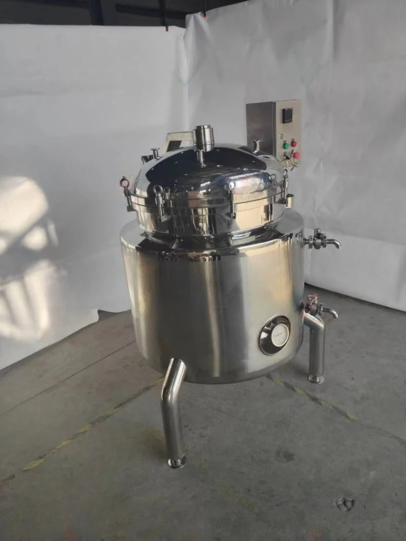 Customized Food Grade Stainless Steel Pressure Cooker Cooking Vessels 100liter with Pneumatic Device