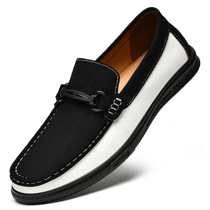 Business Formal  Travel Leather Shoes Fashionable and Comfortable Cowhide Suede Casual Shoes Soft Comfortable Mens Driving Shoes
