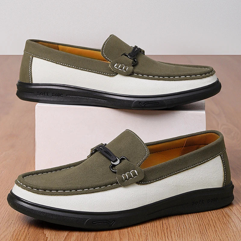 Business Formal  Travel Leather Shoes Fashionable and Comfortable Cowhide Suede Casual Shoes Soft Comfortable Mens Driving Shoes