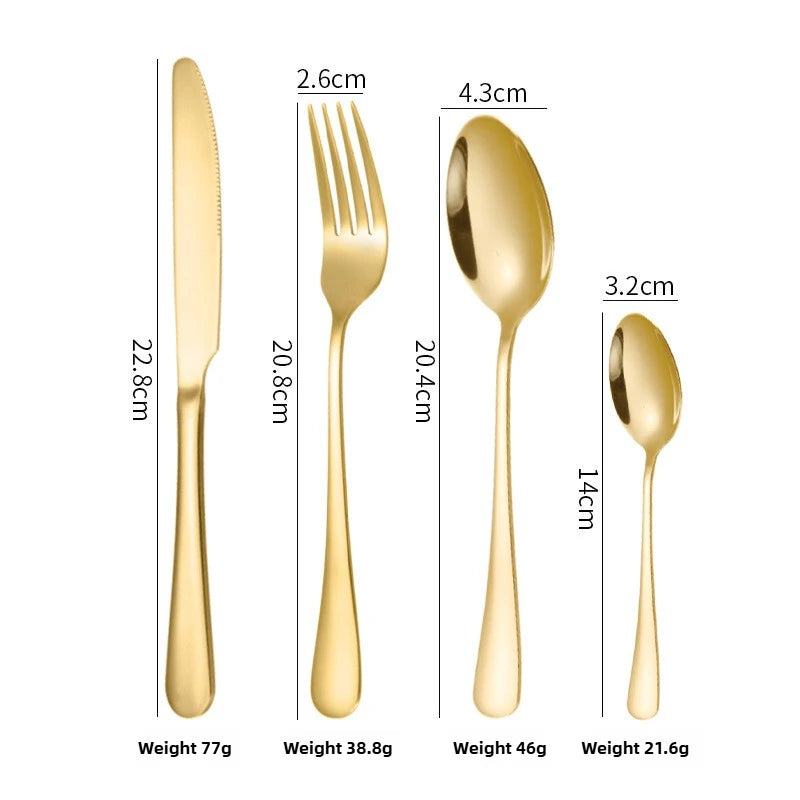 24 Piece Silverware Flatware Cutlery Set,tainless Steel Utensils Service for 6,Includes Forks Spoons Knives , Dishwasher Safe