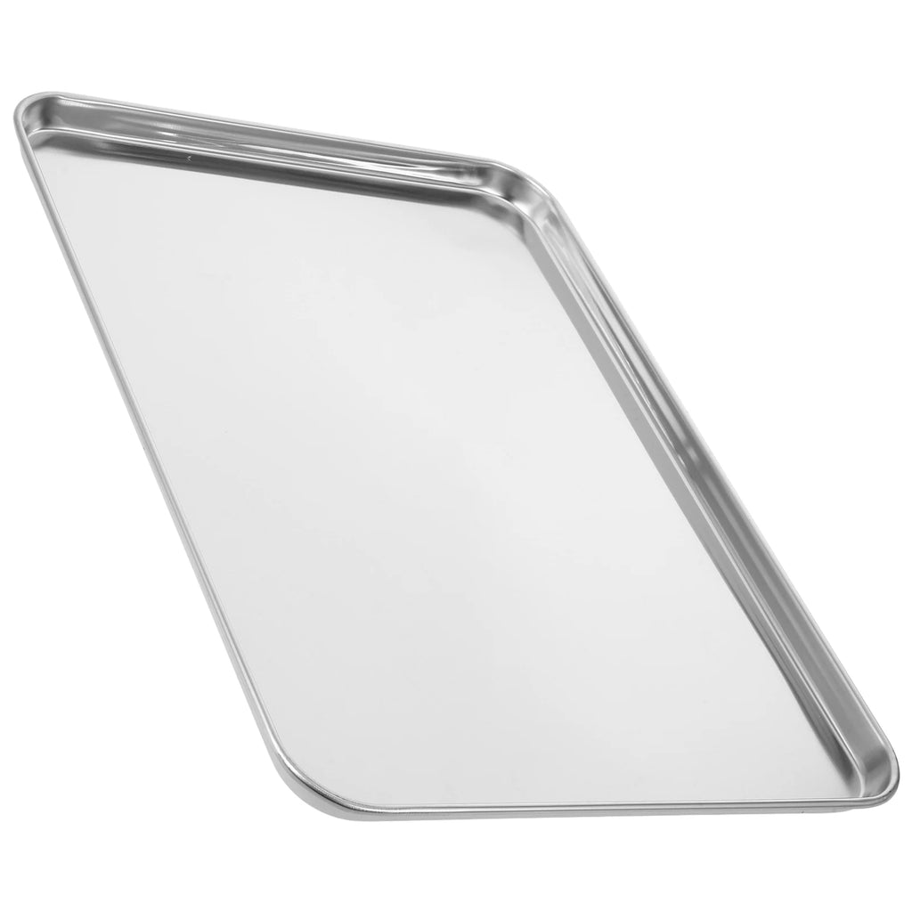 35X25CM Stainless Steel Rectangular Tray Food Serving Platter Dessert Storage Plate Barbecue Dish Kitchen Party Buffet Pan