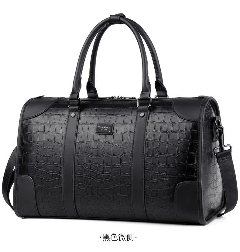 Fashion Handbag Bag Men Business Travel Tote Luxury Alligator PU Leather Luggage Bag With Shoulder Strap Crossbody Bags Duffle