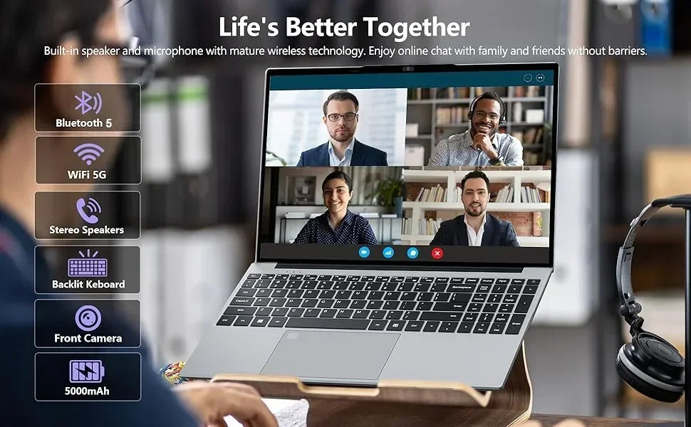15.6" Laptop with 120Hz IPS Display, Intel N95, 32GB RAM, 2TB Fast SSD, Backlit Keyboard & Long Lasting Battery