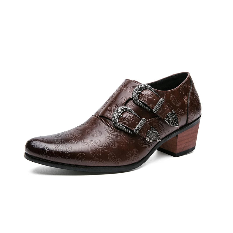 Men's Dress Shoes Fashion Belt Buckle Design Shoes Retro Carved Brogues Shoes Classic Business Formal Shoe Luxury Wedding Shoe