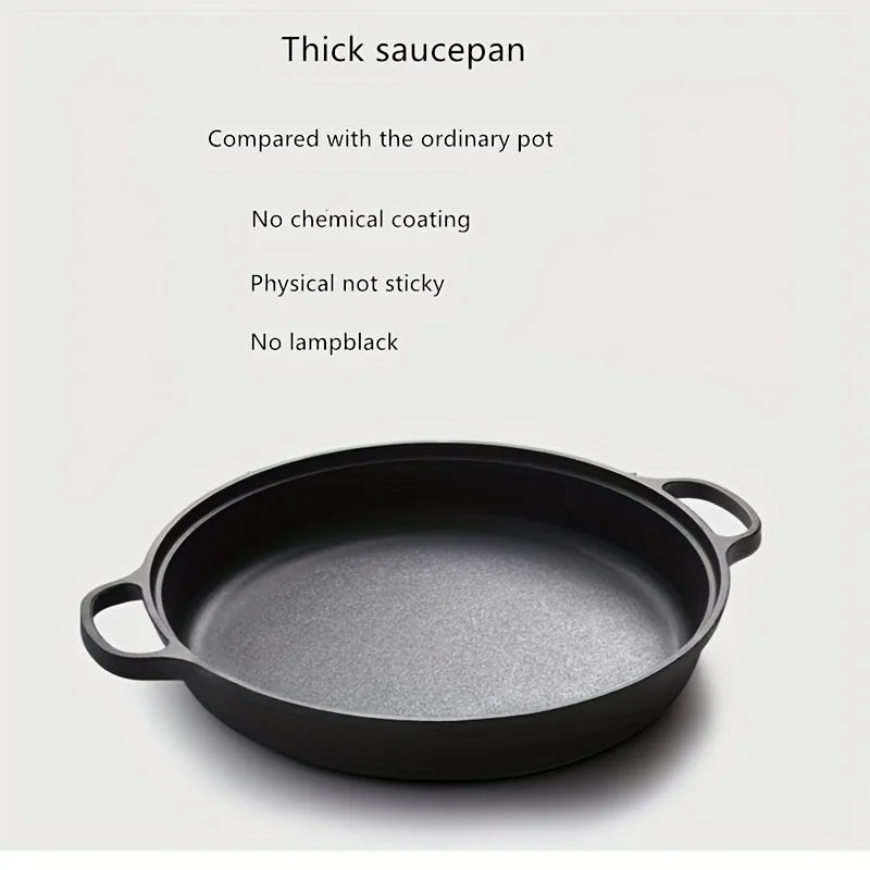 1PC Cast Iron Skillet, Non-Stick & Rust-Resistant. Perfect for Induction, Gas Stoves & Outdoor Cooking.Excellent Heat Retention.