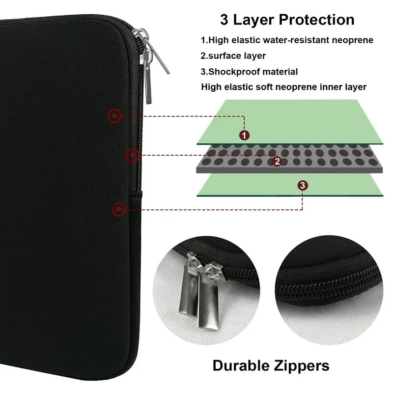 Soft Laptop Bag 13 13.6 14 15 15.6 17 inch For Huawei Lenovo ASUS HP Dell Macbook Air Pro 16 M1 M2 Case 2023 Sleeve Liner Cover