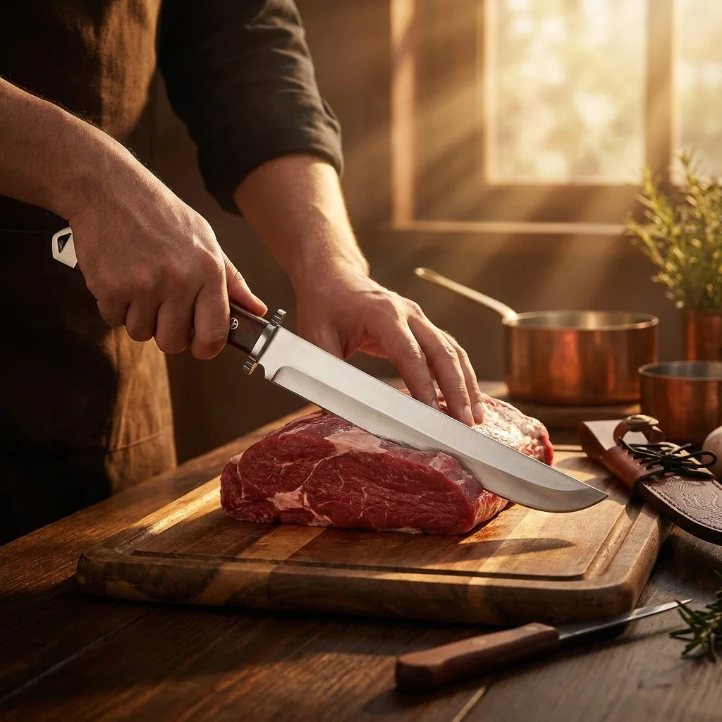 1 piece Butcher Chopping Knife  High Hardness Stainless Steel Kitchen Knife with Wood Handle Meat Cleaver Utility Cooking Knife