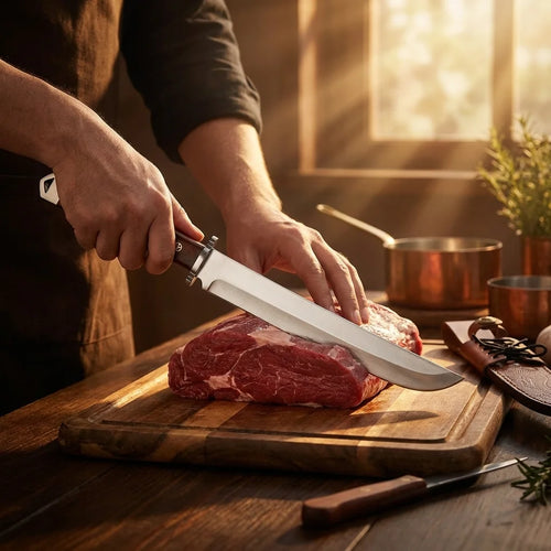 1 piece Butcher Chopping Knife  High Hardness Stainless Steel Kitchen Knife with Wood Handle Meat Cleaver Utility Cooking Knife