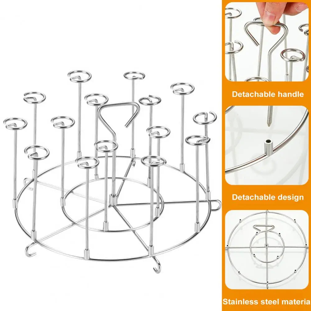 Stainless Steel BBQ Skewers Vertical Air Fryer Rack Air Fryer Grill Set Detachable 15 Baking Skewers Sticks Kitchen Tools