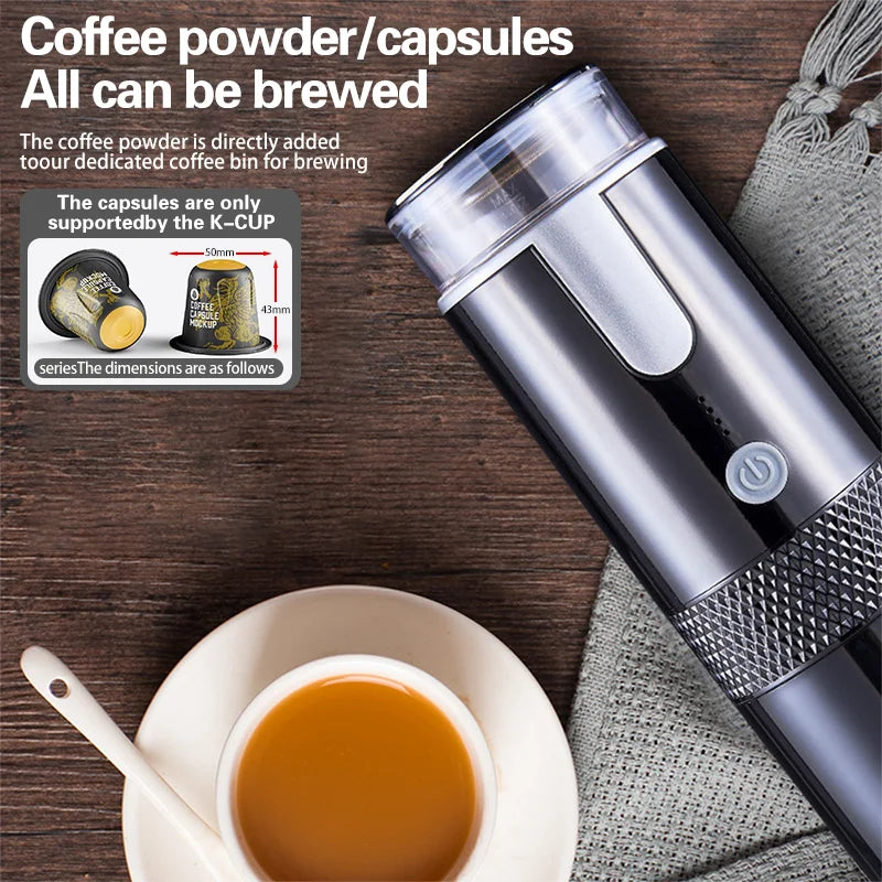 New Portable Coffee Maker Electric Capsule Grind-and-Brew Coffee Maker Suitable for Ground Coffee and K-Cup Large Coffee Pods