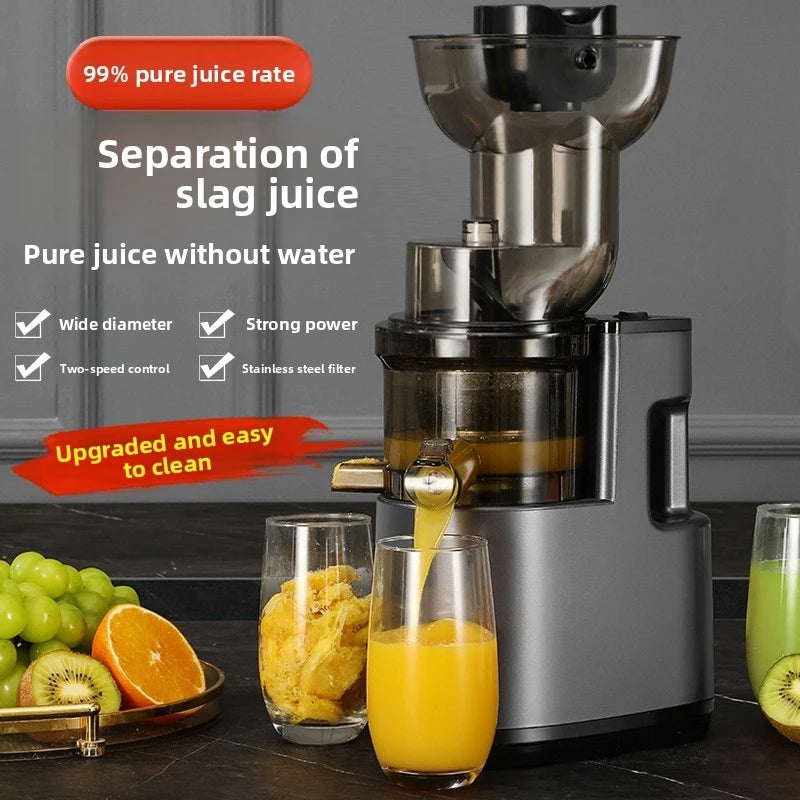 Household juicer, multifunctional fruit machine with vegetable cutter, large feed opening, fully automatic electric juice-separa