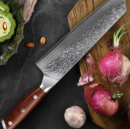 8.5" Kiritsuke Knives 67 Layers Damascus Steel Sharp Blade Chef Knife Meat Cutting Kitchen Cooking Tools with Rosewood Handle