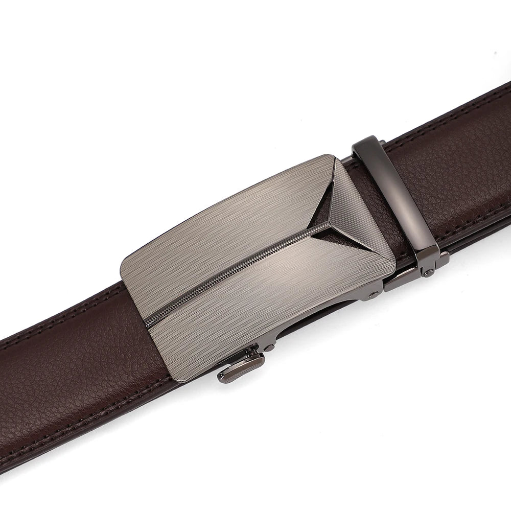 Business Dress Belt Men Soft Genuine Leather Automatic Buckle Trouser Belt  High-end Men Belt Great Gift for Men Waist Strap