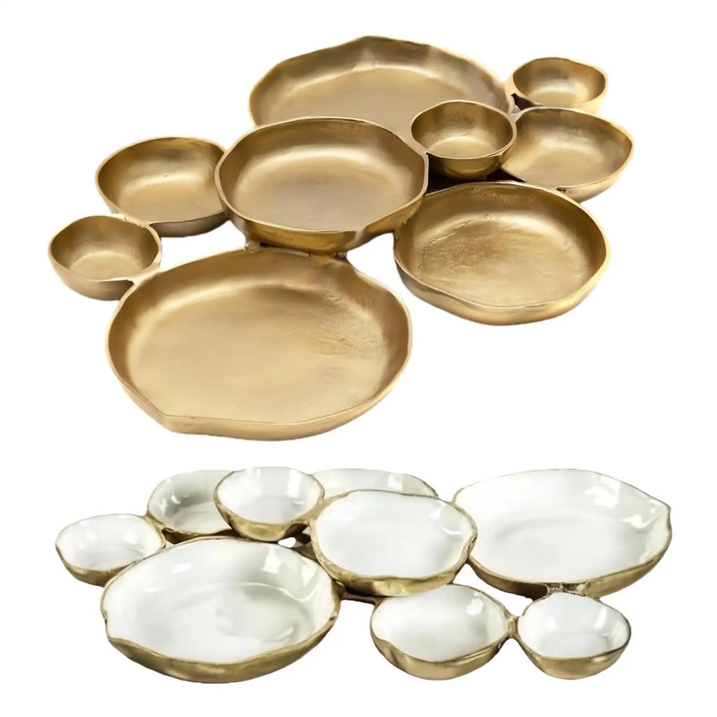 Cluster Serving Bowls 9-Grid Plate Decorative Dessert Plate Multi Bowl Platter With Compartments For Fruit Candy Meals