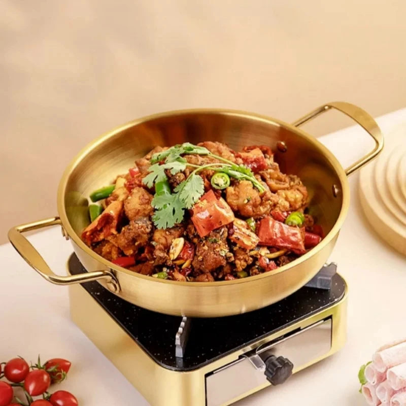Stainless Steel Cookware Set - Multi-Purpose Saucepan, Paella & Skillet for Home Cooking, Picnic & Seafood