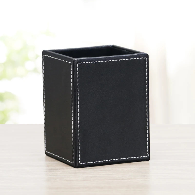 High-End Business Leather Office Supplies Set, Pen Holder, Desktop File Cabinet, Desktop Storage Box