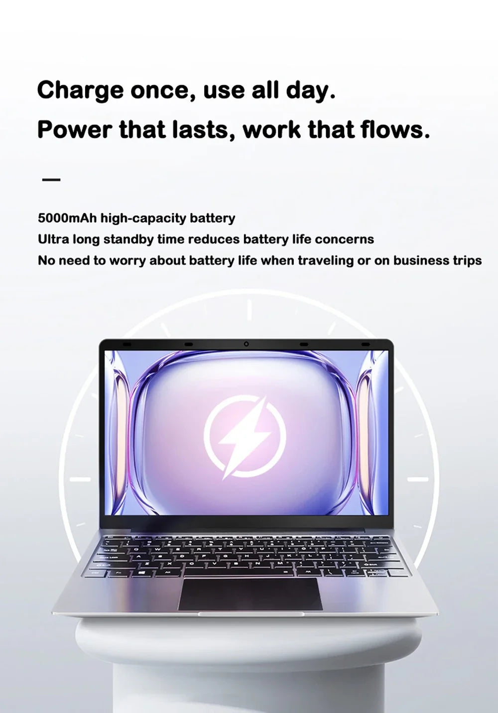 Fine 14.1'' Laptop with Intel 4405U,120Hz FHD IPS Screen,32GB RAM,2TB SSD,5000mAh Backlit Keyboard