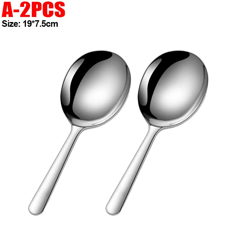 Stainless Steel Serving Spoons Dining Soup Rice Spoon with Drain Hole Heat Insulated Handle Kitchen Utensils Restaurant Ladles